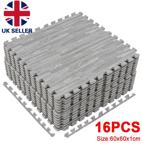 Grey wooden grain foam tiles - grain,