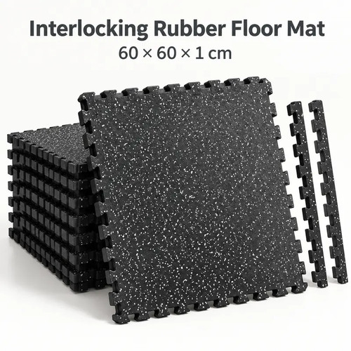 Interlocking rubber gym floor - rubber,